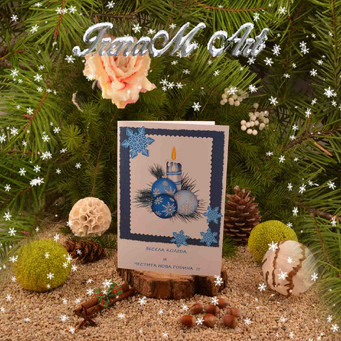 Ръчно изработени изделия от хартия Коледа и Нова година Ръчно изработени изделия от хартия Картичка Синя коледа